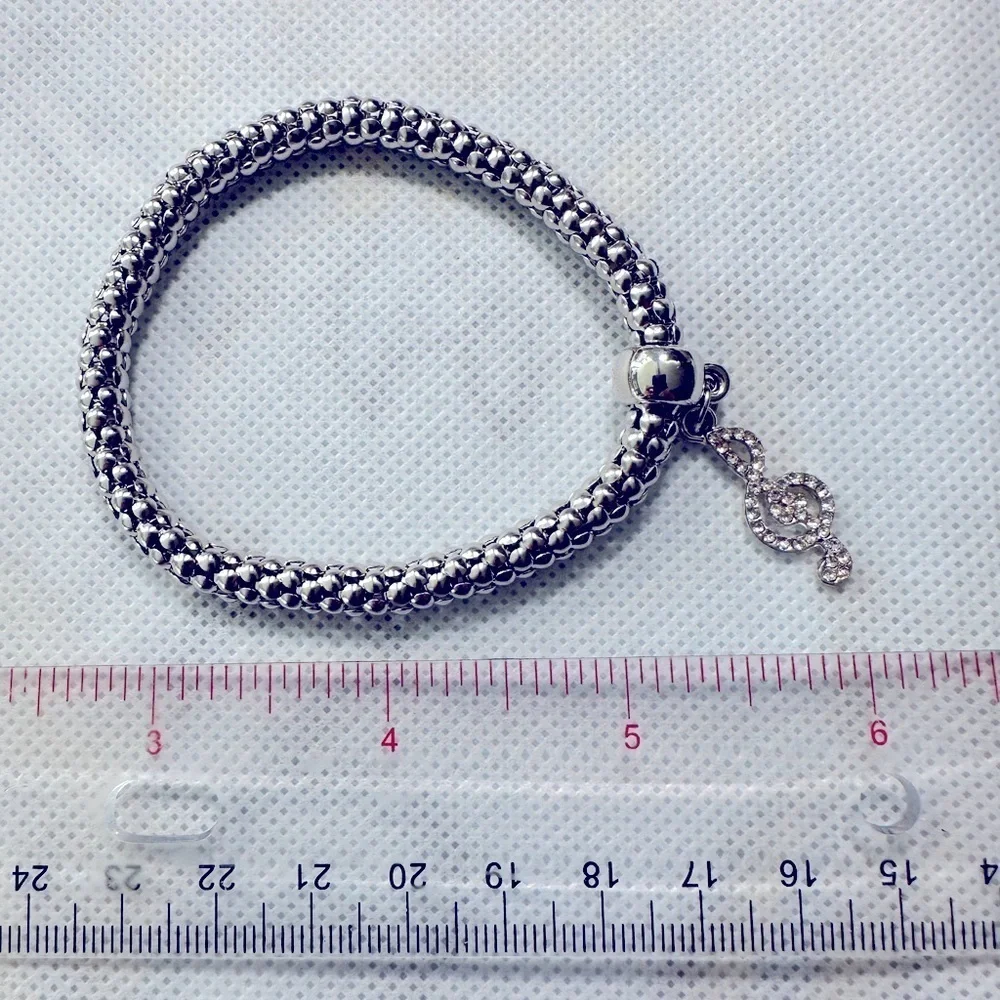 Stretch Bracelets for Music Lovers - 3 Bracelets with Music Theme Charms